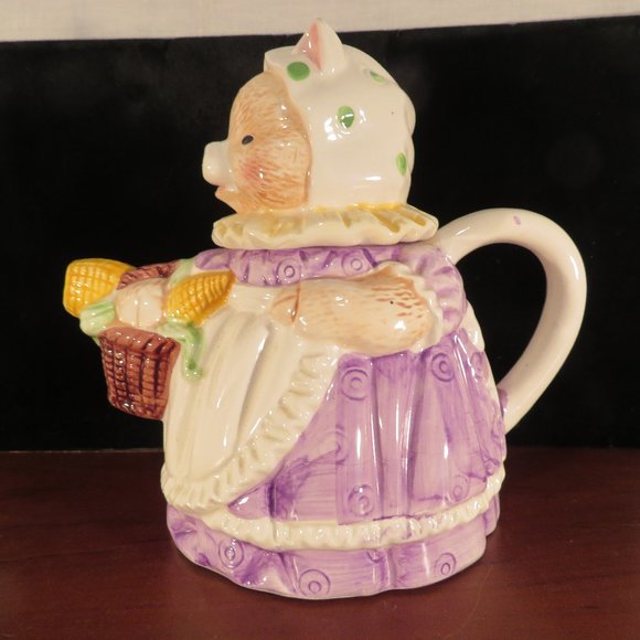 Heritage Mint DECORATIVE PIG Teapot 7" High (103C) - Picture 2 of 7